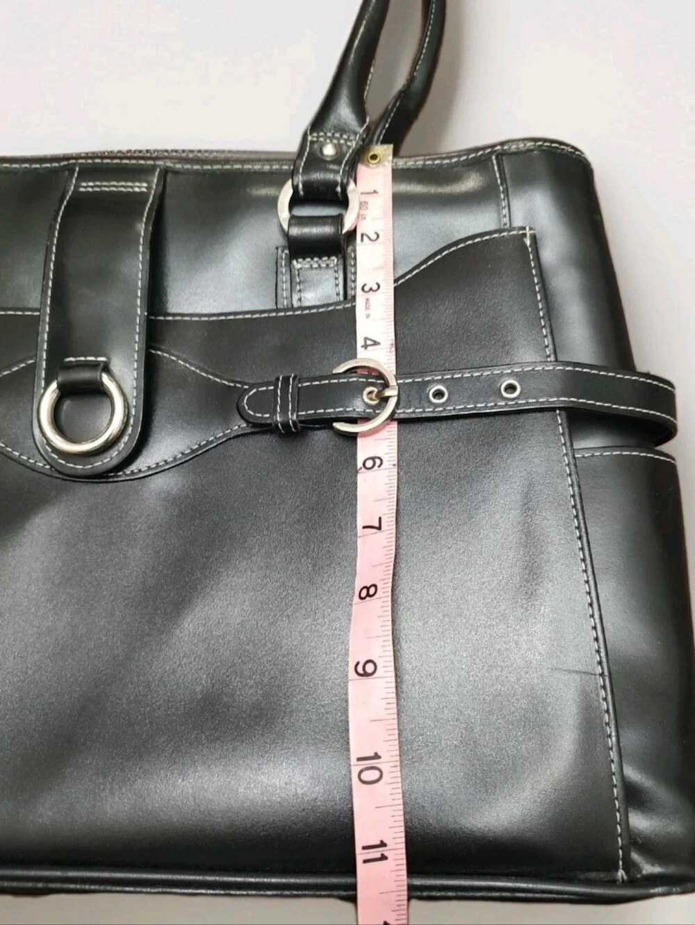 McKlein Black Leather Business Tote Laptop Briefcase Organizer 20